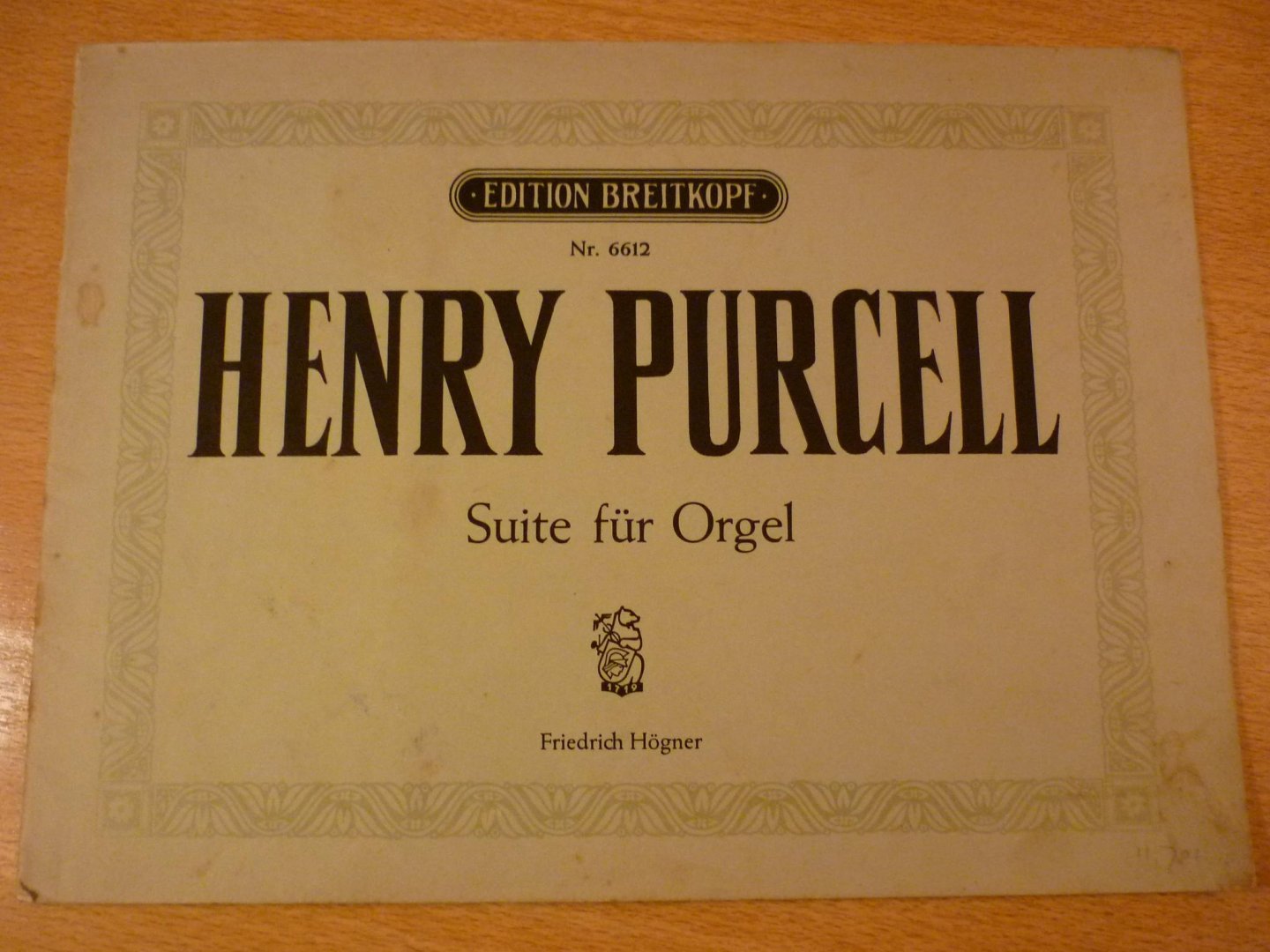 Purcell; Henry  (1659-1695) - Suite fur Orgel - (Friedrich Hogner)