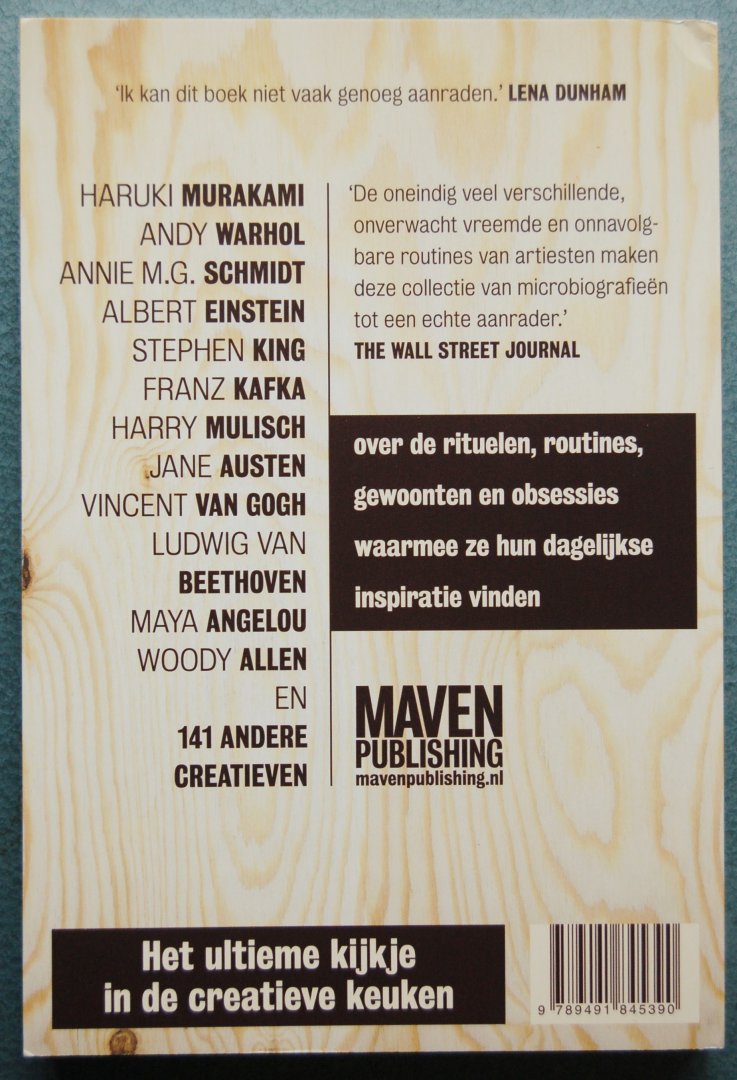 Currey, Mason, Hoeke, Eva - Dagelijkse rituelen / hoe bekende kunstenaars, schrijvers, filmmakers en andere creatieven werken