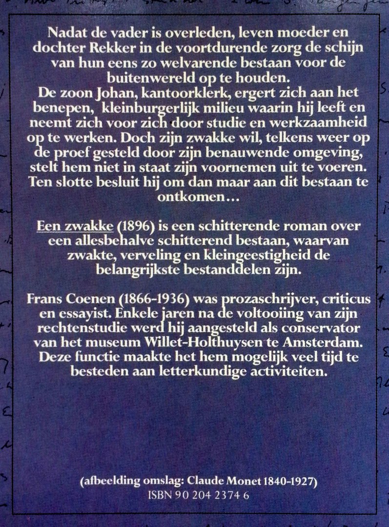 Coenen, Frans - Een zwakke
