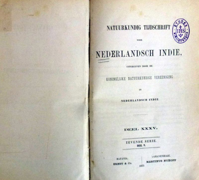 P. van dijk, redactie. - Natuurkundige Tijdschrift voor Nederlandsch Indie.