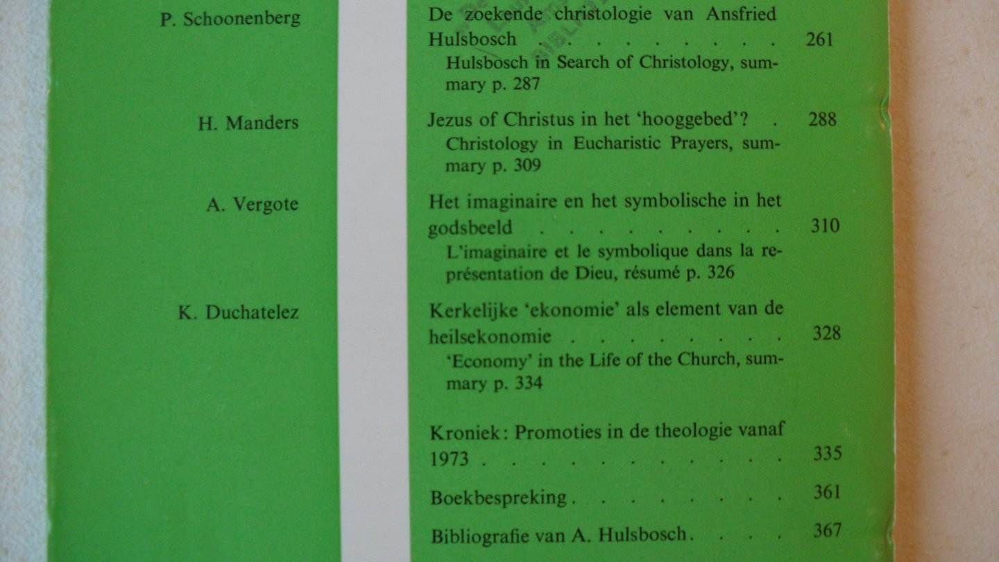 Redactie - Tijdschrift voor Theologie