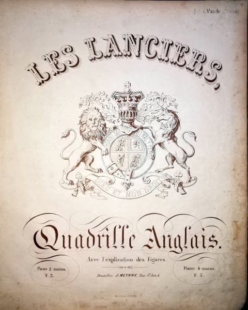  - Les lanciers. Quadrille anglais. Avec l`explication des figures. Piano 2 mains