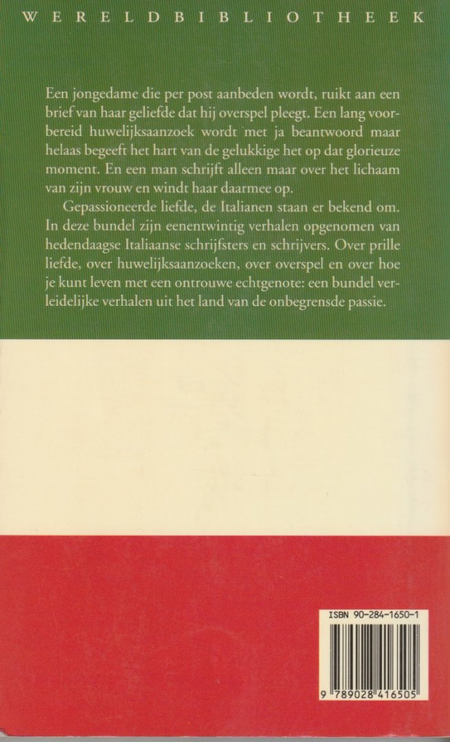 Warners, Marina (samensteller) - AMORE! 'ITALIAANSE LIEFDESVERHALEN. 'In deze bundel zijn eenentwintig verhalen opgenomen van hedendaagse Italiaanse schrijfsters en schrijvers.' Warners, Marina (samensteller) - AMORE! 'ITALIAANSE LIEFDESVERHALEN. 'In deze bundel zijn eenentwintig verhalen opgenomen van hedendaagse Italiaanse schrijfsters en schrijvers.'