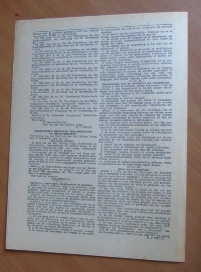 Provincie Groningen - Mededeelingenblad van den Militairen Commissaris voor de Provincie Groningen. 1945 Nr. 2