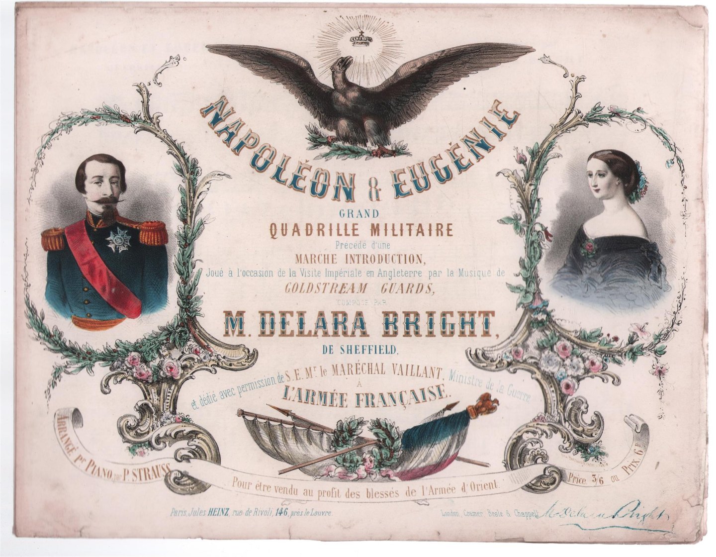 M Delara-Bright - Napoleon & Eugenie : grand quadrille militaire precede d'une marche introduction ...