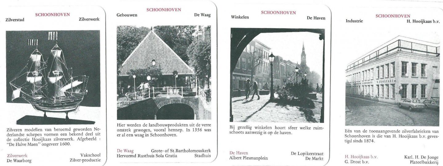 V.V. Schoonhoven ; Gemeente Schoonhoven - Schoonhoven  kwartet. Kwartetspel met 36 oude afbeeldingen van markante punten in Schoonhoven