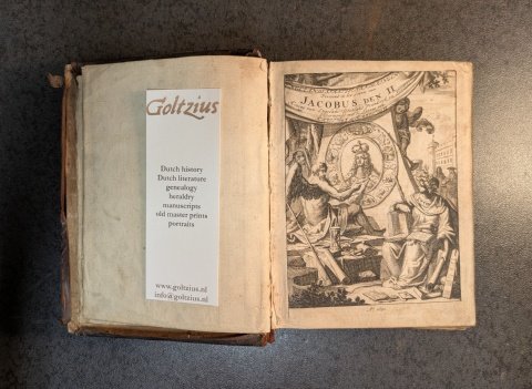 [HOOGSTRATEN, DAVID VAN], - Engelands staatsveranderingen, vertoond in het leven van Jacobus den II. Koning van Engeland, Schotland, Vrankryk en Yerland: ondermengd met de levens van Karel den I. en Karel den II. (...) Door D.v.H. Rechtsgeleerde.