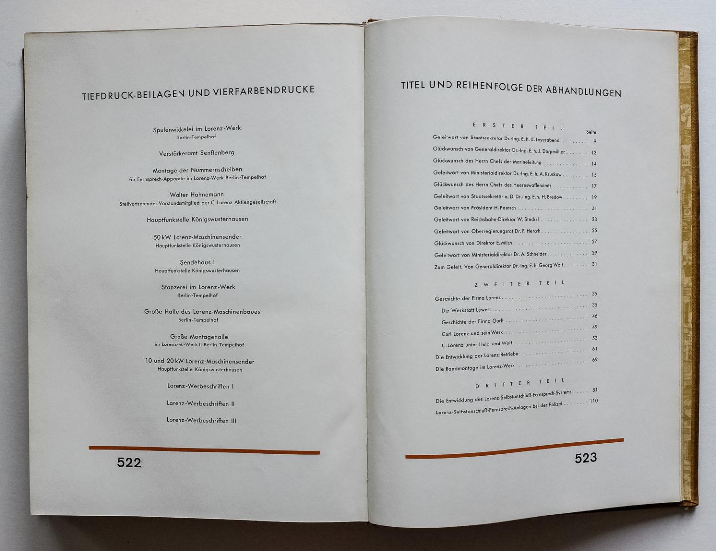 Hahnemann, Walter Max en Hans August Steudel - 50 Jahre Lorenz, 1880-1930 - Festschrift der C. Lorenz Aktiengesellschaft, Berlin-Tempelhof.