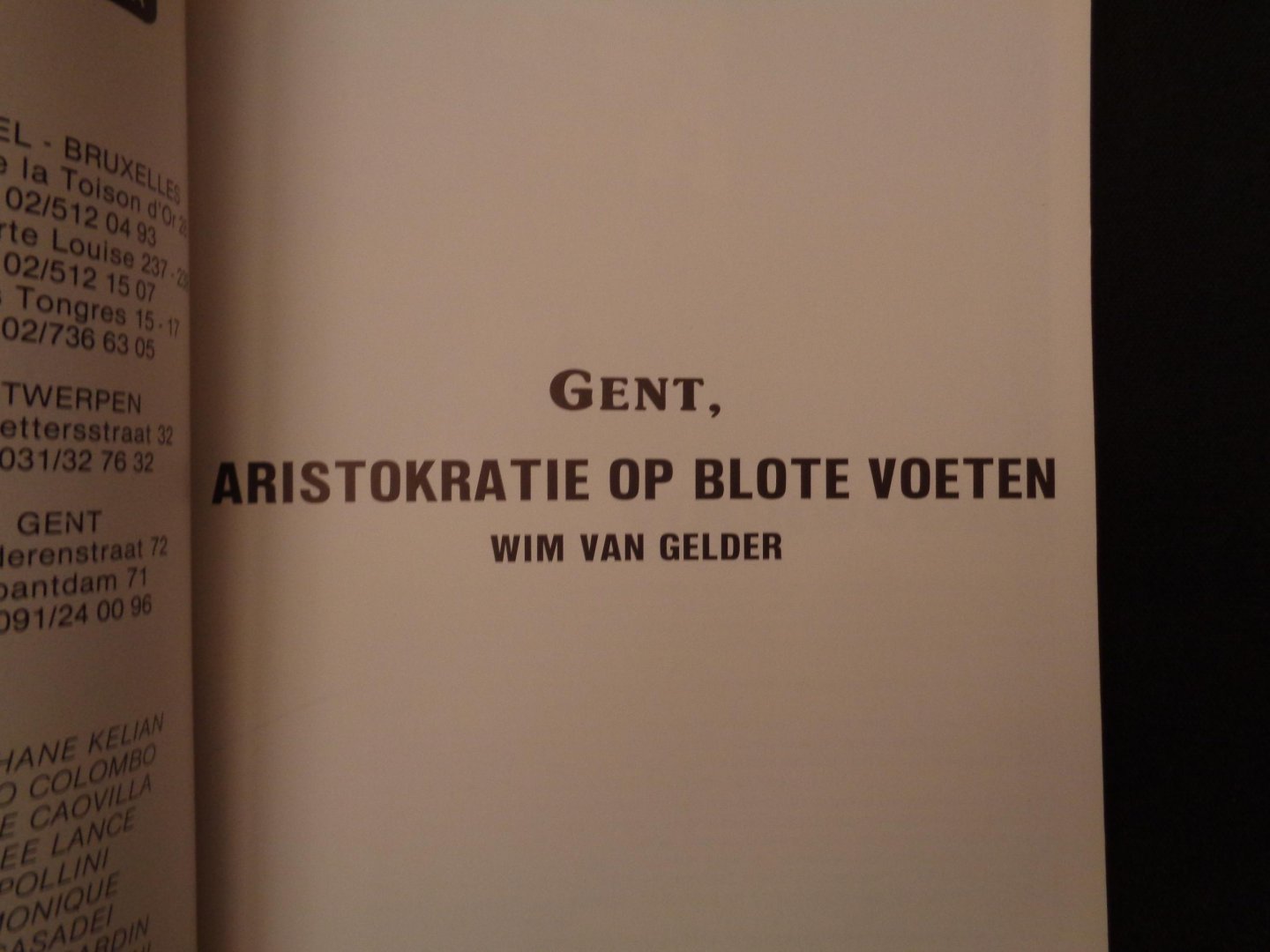 wim van gelder - gent,aristokratie op blote voeten