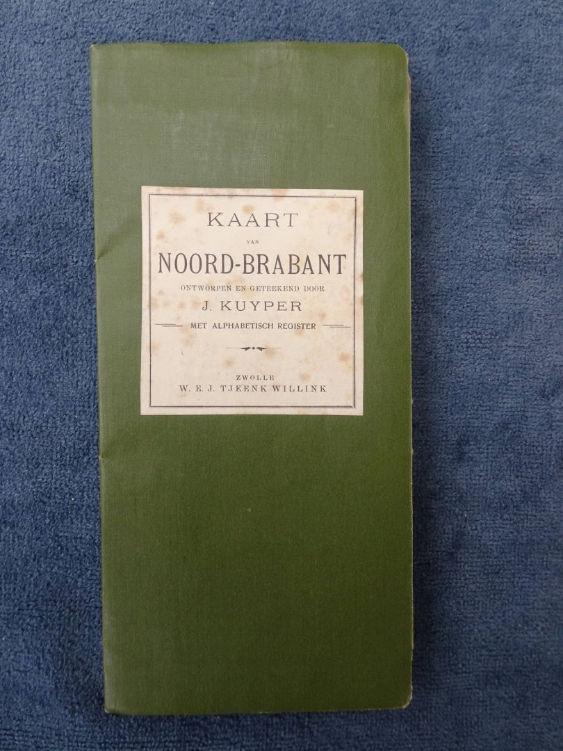 Kuyper, J.. - Kaart van Noord-Brabant. Ontworpen en geteekend door J. Kuyper. Met alphabetisch register.