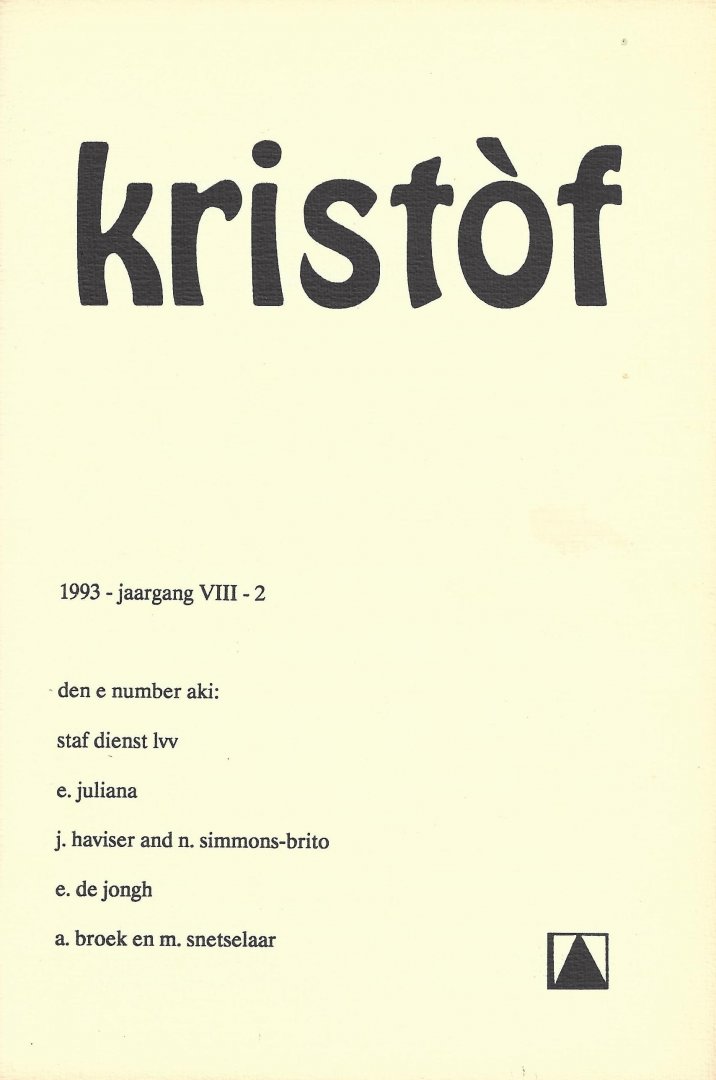 Buurt, Gerard van, et al. [redactie] - Kristof; jaargang VIII [1993] - nrs. 1 t.m. 4 [compleet]