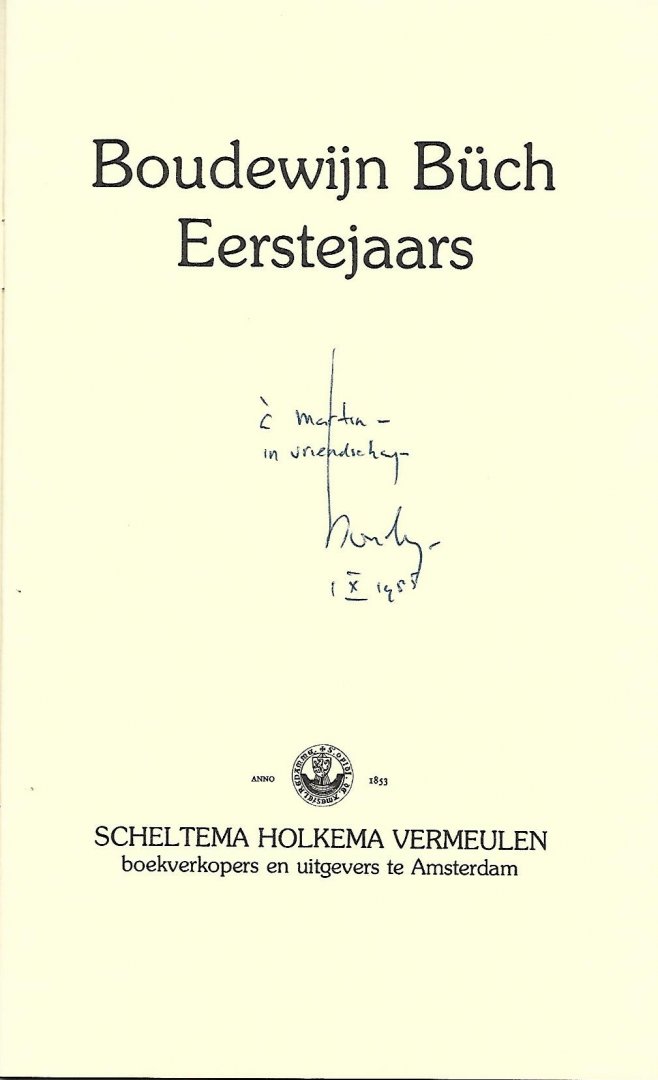Büch, Boudewijn - Eerstejaars