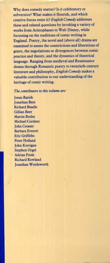 Cordner, Michael, Peter Holland and John Kerrigan - English Comedy.