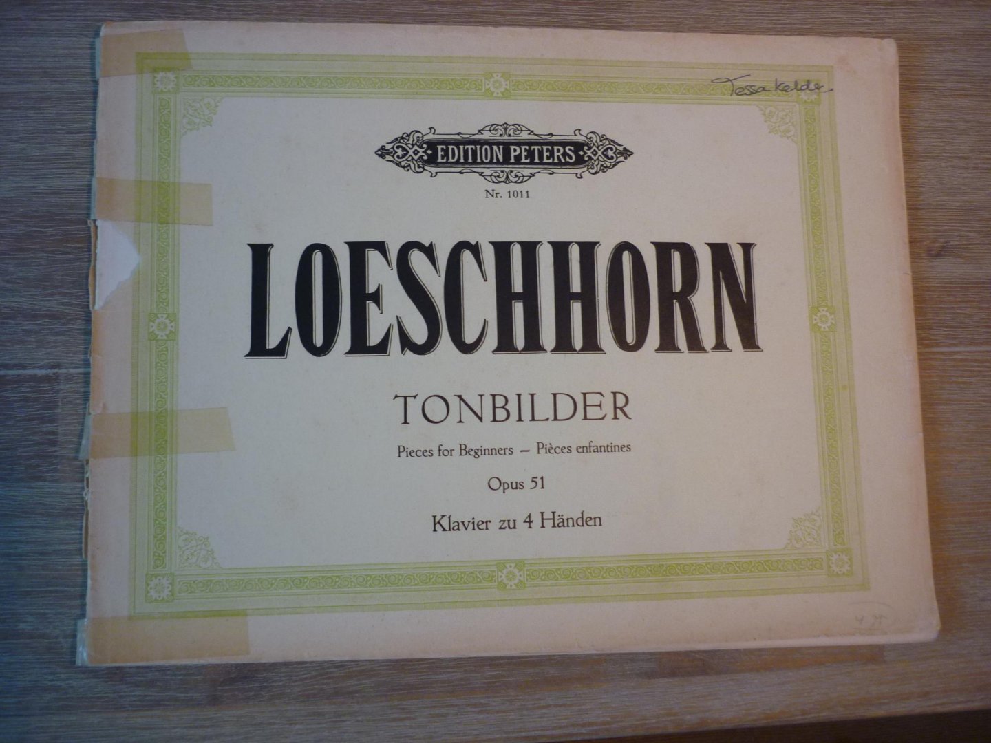 Loeschhorn; A. - Tonbilder; Klavier zu 4 Handen; Pieces for Beginners; Opus 51