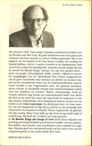Hijuelos, Oscar .. Sjaak Commandeur .. Ontwerpomslag : Robert Nix - De Mambo Kings met Songs of Love.