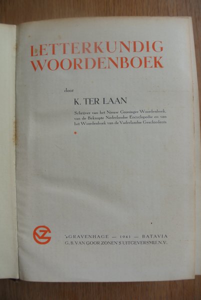 Laan, K. ter - LETTERKUNDIG WOORDENBOEK