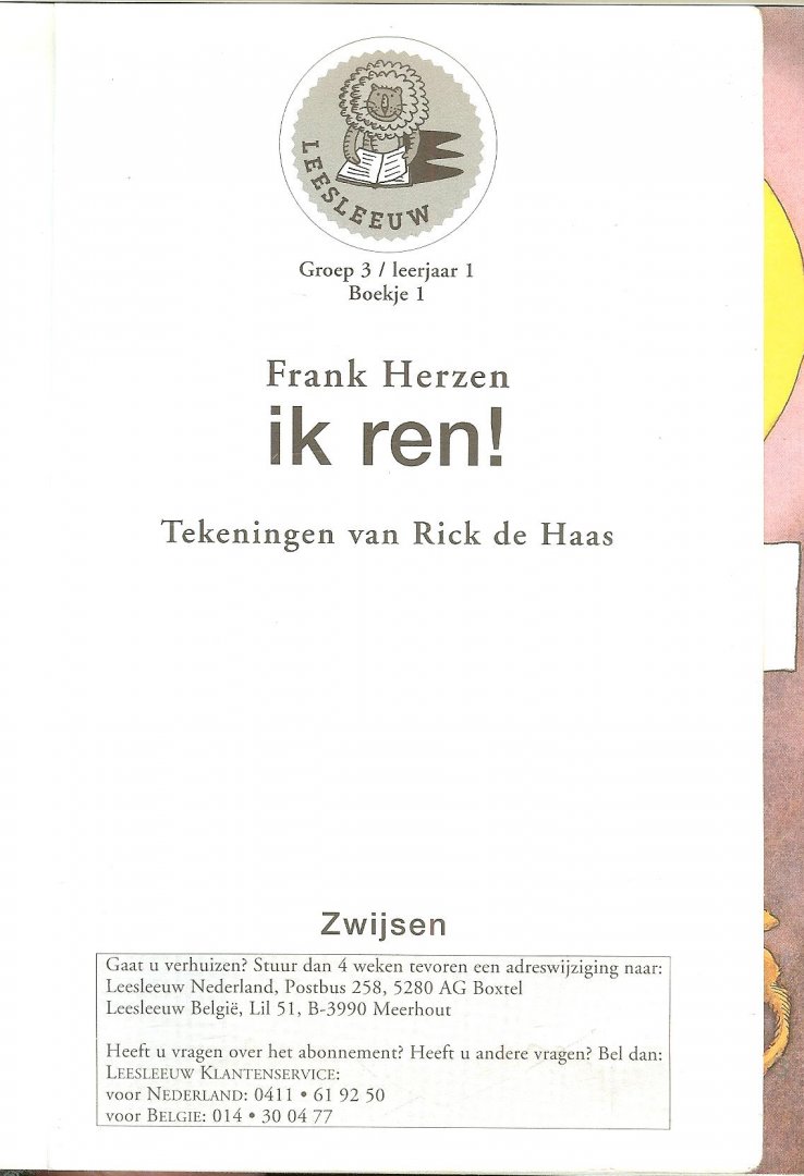 Frank Herzen en  Tekeningen van  Rick de Haas - Ik Ren