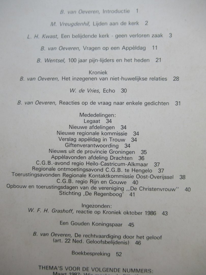 Redactie - CREDO ~ maandblad  jan/febr. 1987