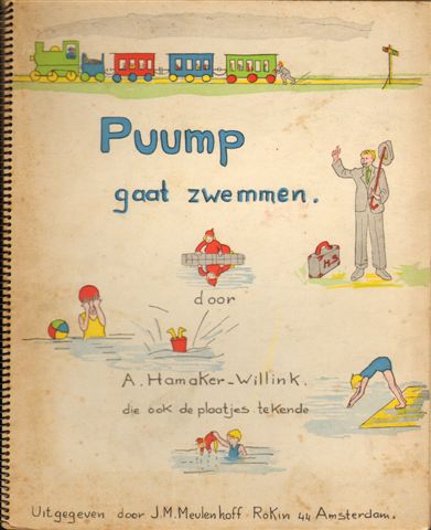 Hamaker-Willink, A. - Puump Gaat Zwemmen, 12 pag. ringband, met plaatjes van de schrijfster, goede staat