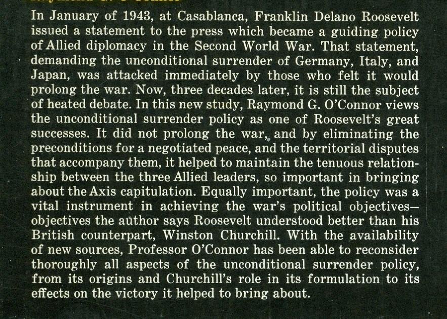 O'Connor, Raymond - Diplomacy for Victory - FDR and Unconditional Surrender