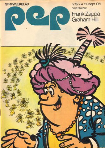 Diverse tekenaars - PEP 1971 nr. 37, stripweekblad, 4/10 september 1971 met o.a. DIVERSE STRIPS (ASTERIX/RAVIAN/BLUEBERRY/RIK RINGERS/LUCKY LUKE)/FRANK ZAPPA (2 p., TEKENING PETER DE SMET)/GRAHAM HILL (FORMULE 1) /IZNOGOEDH (COVER TEKENING), goede staat