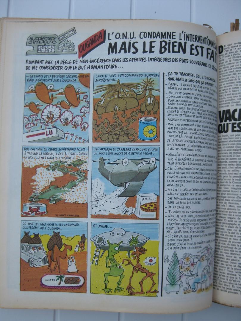 Wolinski, Carali, Cabu, Cavanna, Coluche,Kamagurka, Reiser, GéBé, e.a. - Charlie Hebdo. Volledige jaargang 1980.
