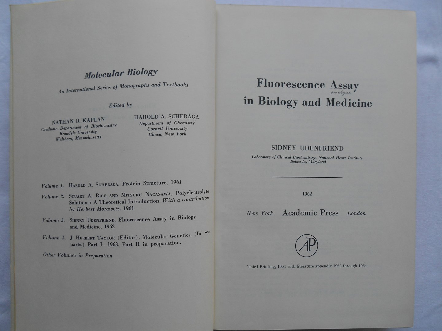 Sidney Udenfriend e.a. - Fluorescente Assays in Biology and Medicine