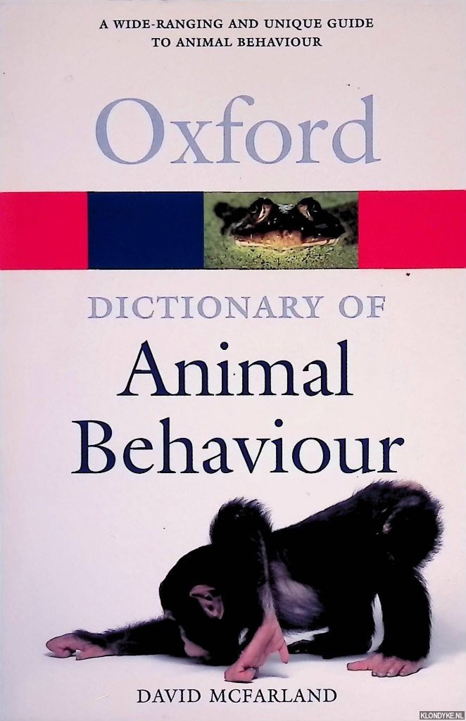 McFarland, David - A Dictionary of Animal Behaviour