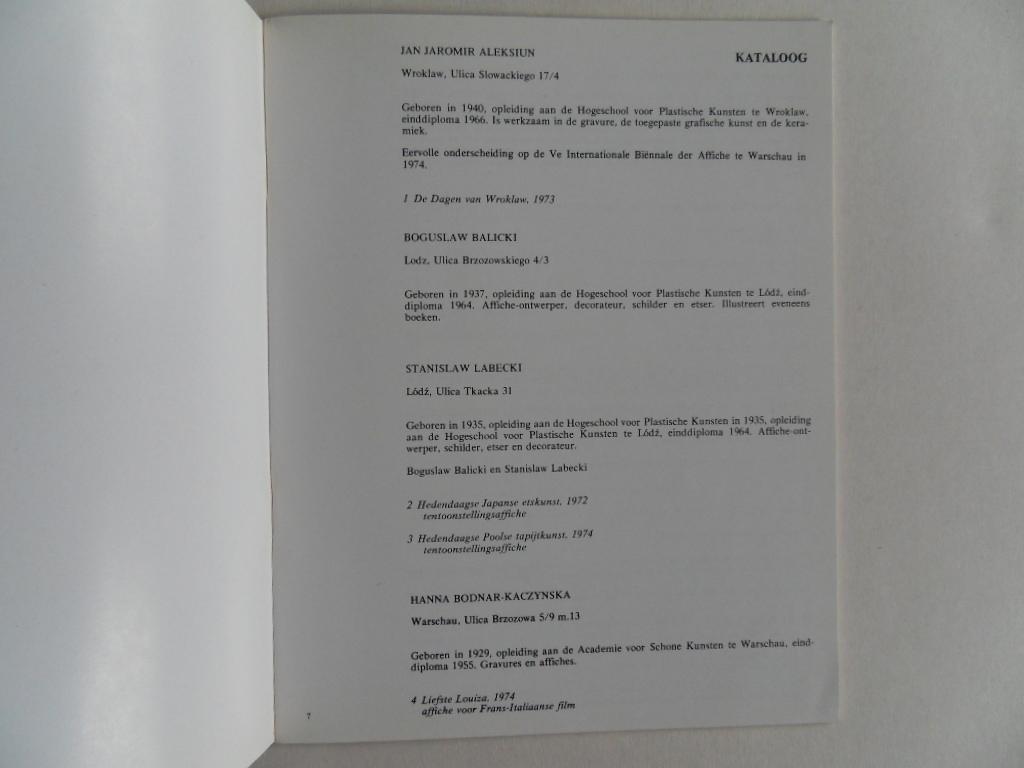 Treutler, Jerzy [ commissaris van de tentoonstelling en ontwerper van het affiche op het voorplat ]. - De Poolse Affiche. [ Tentoonstellingscatalogus Koninklijke Bibliotheek Albert I - van 19 april tot 31 mei 1975 ].