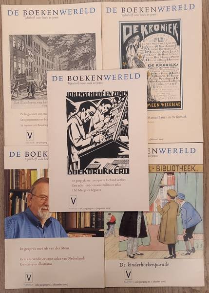 BOEKENWERELD, DE. - De Boekenwereld. Tijdschrift voor boek en prent. Negentiende jaargang, 2002 - 2003. Compleet: Vijf nummers.