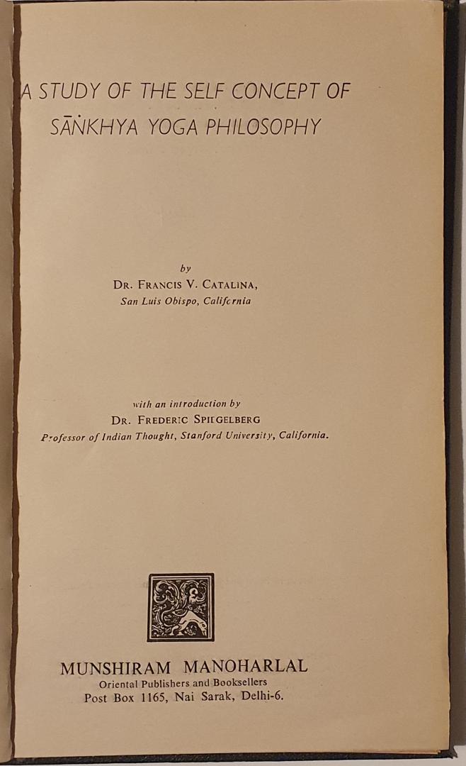 CATALINA, Dr, Francis V. - A Study of the Self Concept Sankhya Yoga Philosophy
