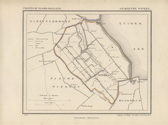 Kuyper Jacob. - Winkel.   Map Kuyper Gemeente atlas van Noord Holland
