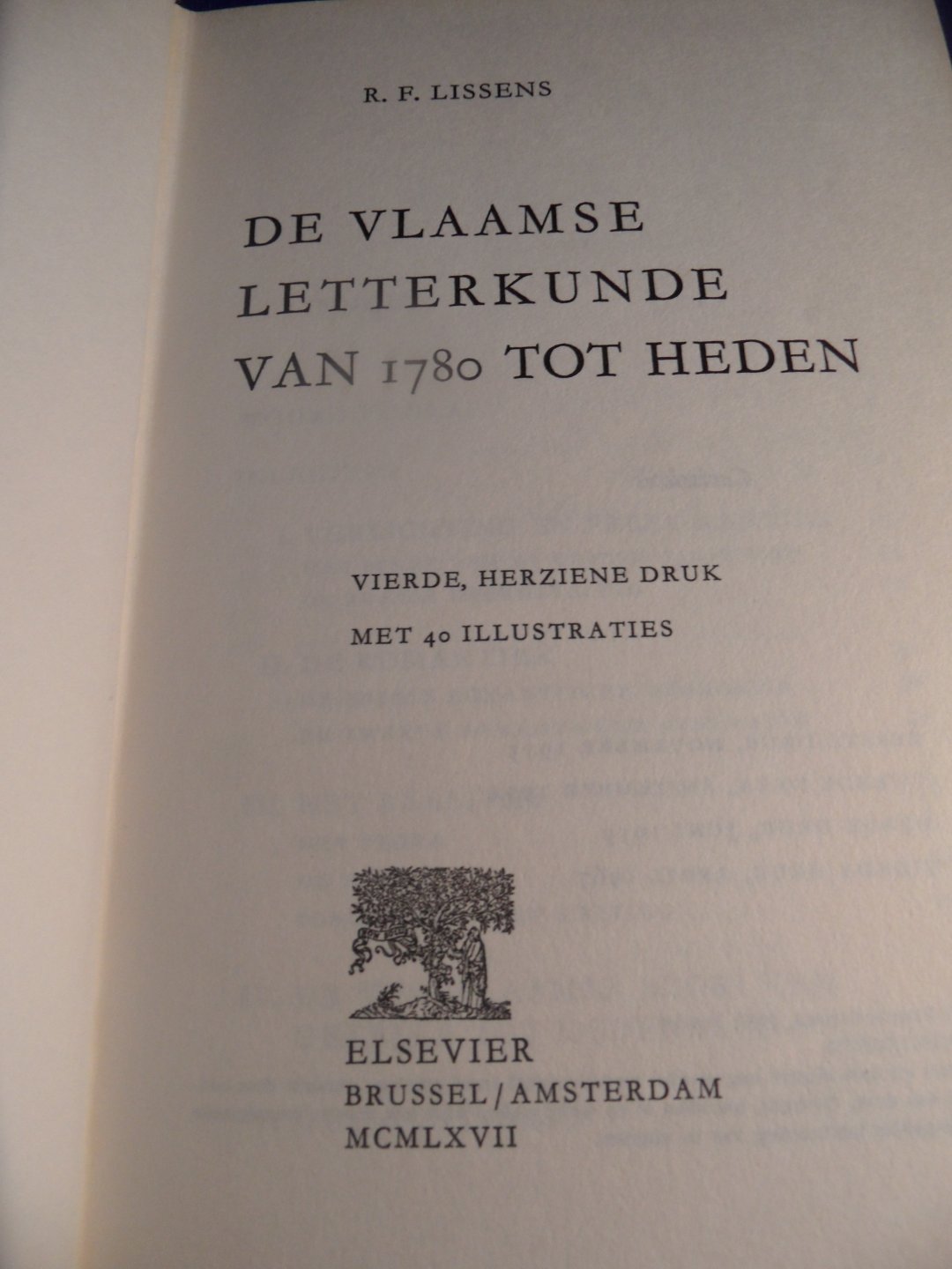Lissens, R.F. - De Vlaamse letterkunde van 1780 tot heden
