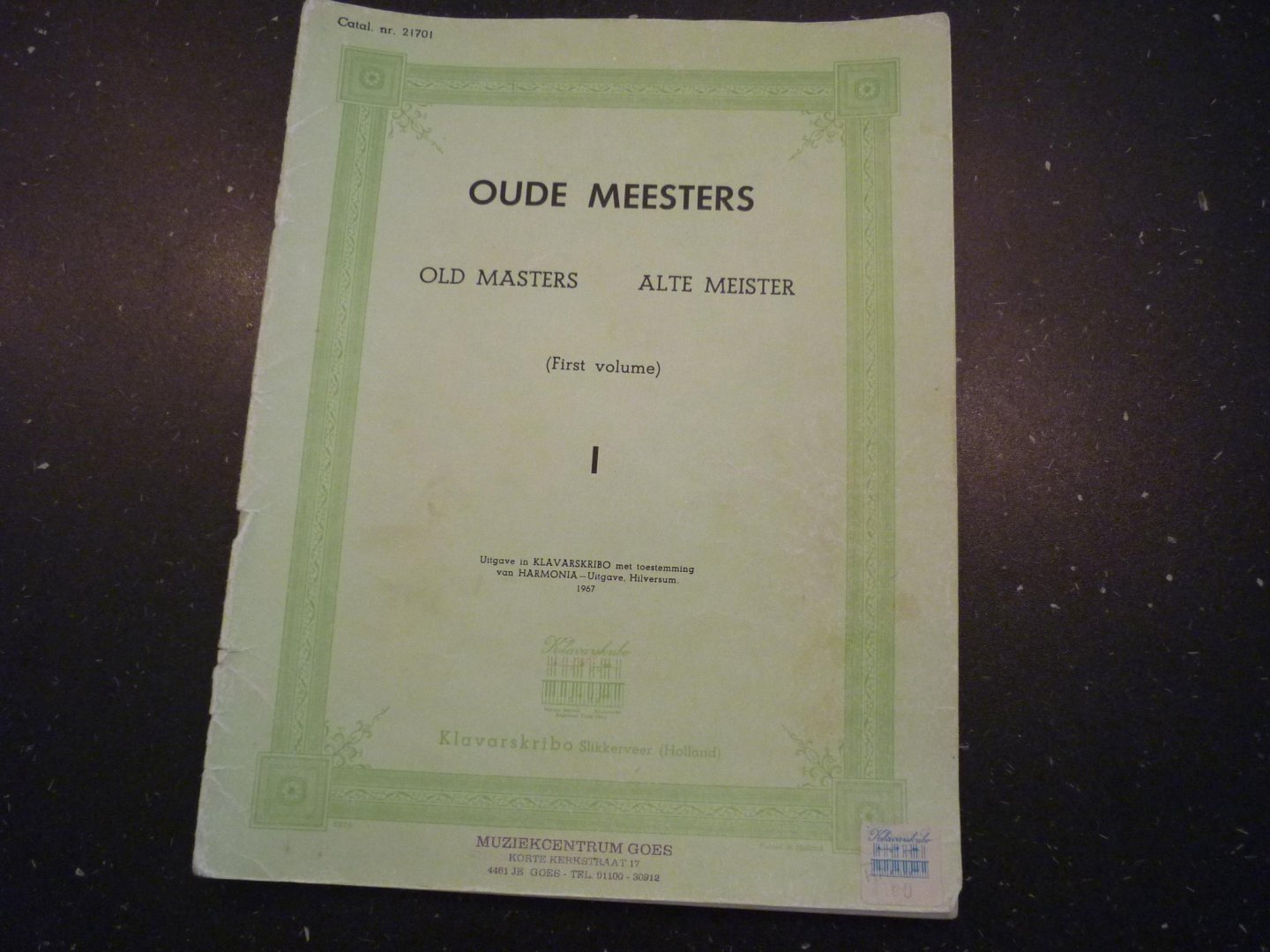 Diverse componisten - Oude Meesters - Volume I  /  Klavarskribo
