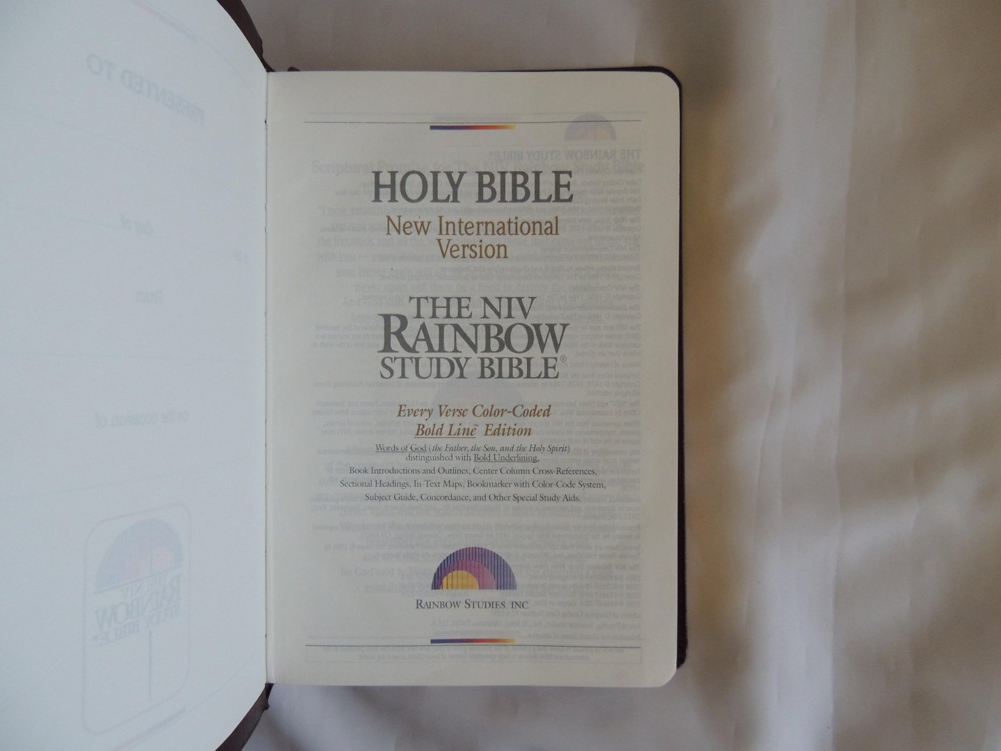  - Rainbow Study Bible-NIV - New International Version, Saddle Brown, LeatherTouch, Indexed