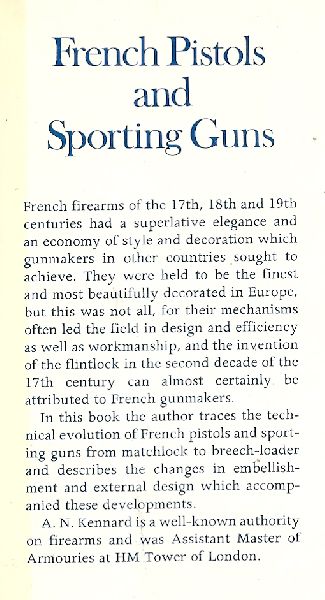 Kennard, A N - French Pistols and Sporting guns