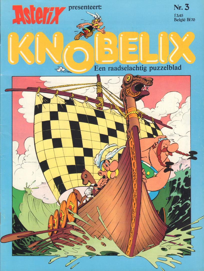 Gosginny / Uderzo - Asterix presenteert : Knobelix nr. 03, Een raadselachtig blad voor de jeugd, geniete softcover, gave staat