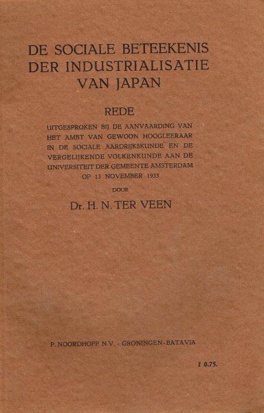 Veen, H.N. ter - De sociale beteekenis der industrialisatie van Japan