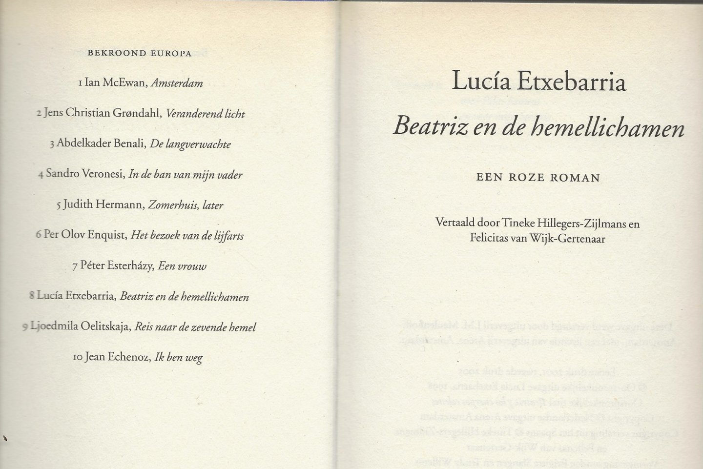 Etxebarria, Lucia . Vertaald door Tineke Hillegers - Zijlmans en Felicitas van Wijk-Certenaar - Beatriz en de Hemellichamen