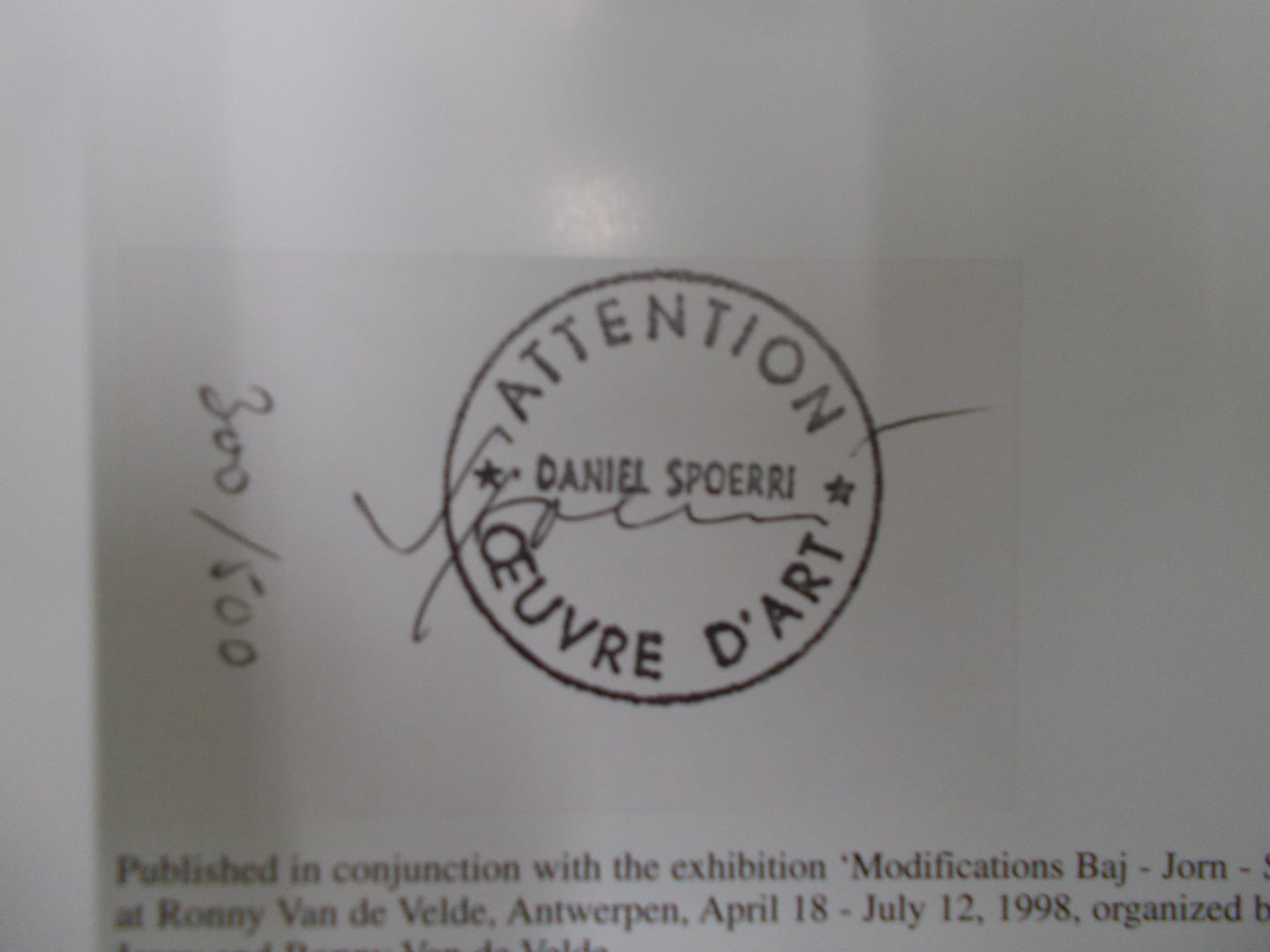  - Daniel Spoerri. Modifications. Detrompe-L'oeil. Signed and nummered copy.