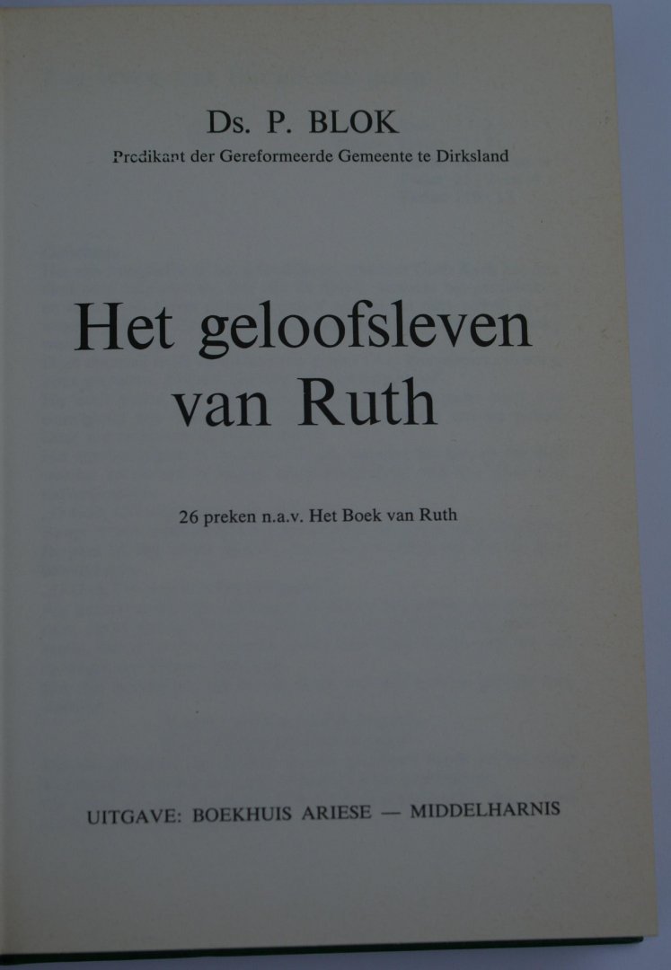 Blok, ds. P. - Het geloofsleven van Ruth