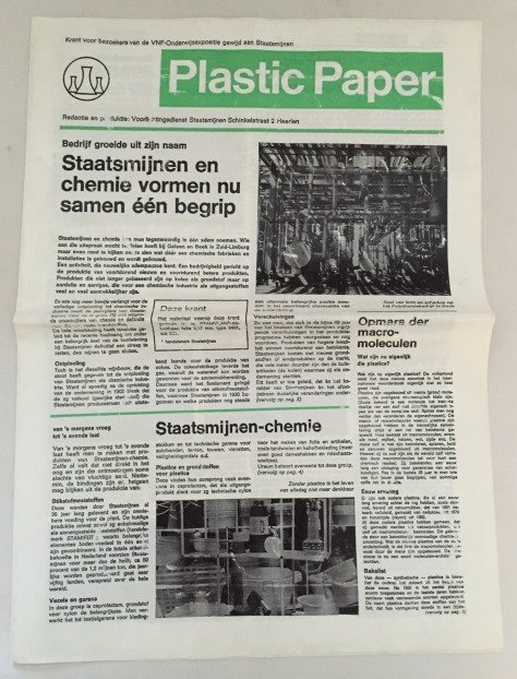 Voorlichtingsdienst Staatsmijnen, red., - Plastic Paper. Krant voor bezoekers van de VNF-Onderwijsexpositie gewijd aan de Staatsmijnen.