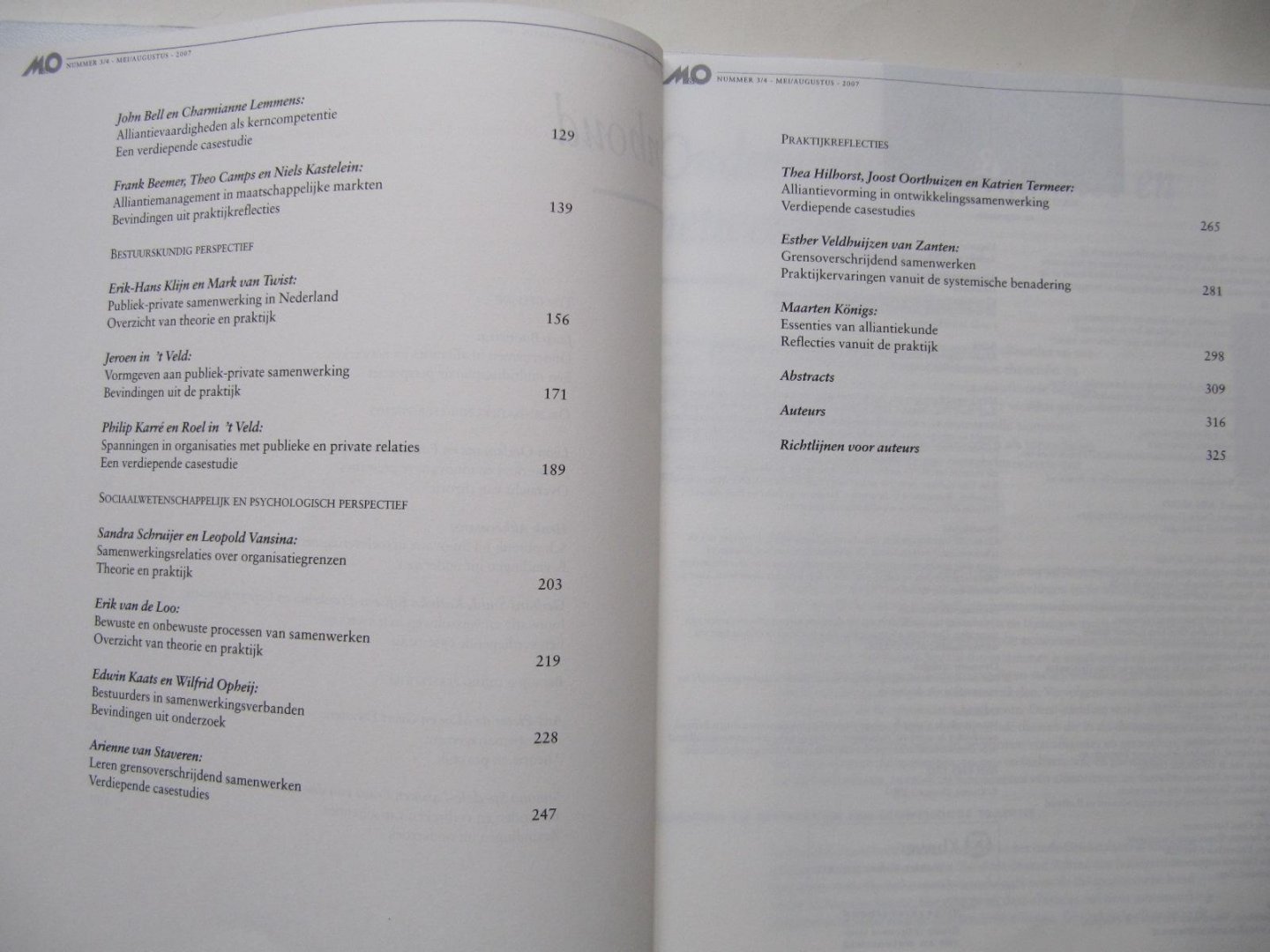 Diverse auteurs - Management en Organisatie - Themanummer: Ondernemen in allianties en netwerken, Een multiedisciplinair perspectief