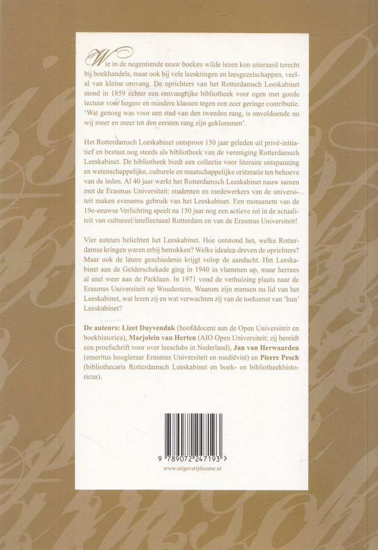 Duyvendak, Lizet; Pesch, Pierre ..et al. - Grenzeloos lezen : 150 jaar Rotterdamsch Leeskabinet