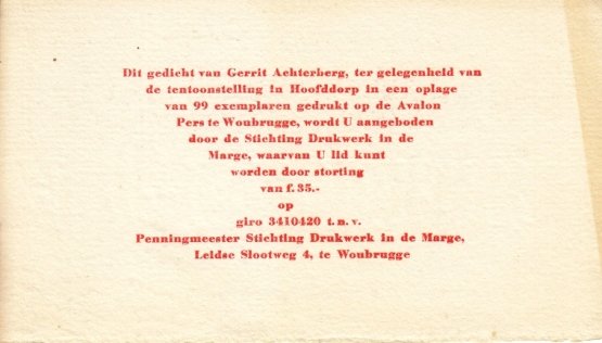 ACHTERBERG, Gerrit - Welkom.