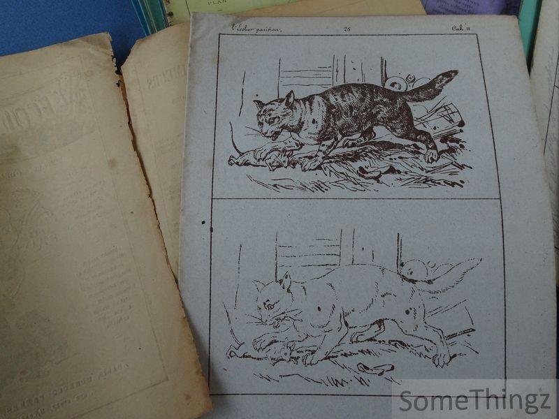 N/A. - L'école Parisien. Simples modèles de dessin avec esquisse.(lot de 38 fascicules)