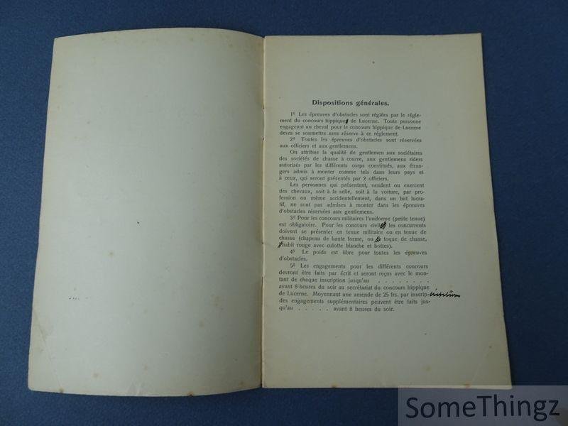 N/A. - Concours hippique de Lucerne avec des épreuves d'obstacles internationales [entre le 15 Juin et le 15 Juillet 1910].