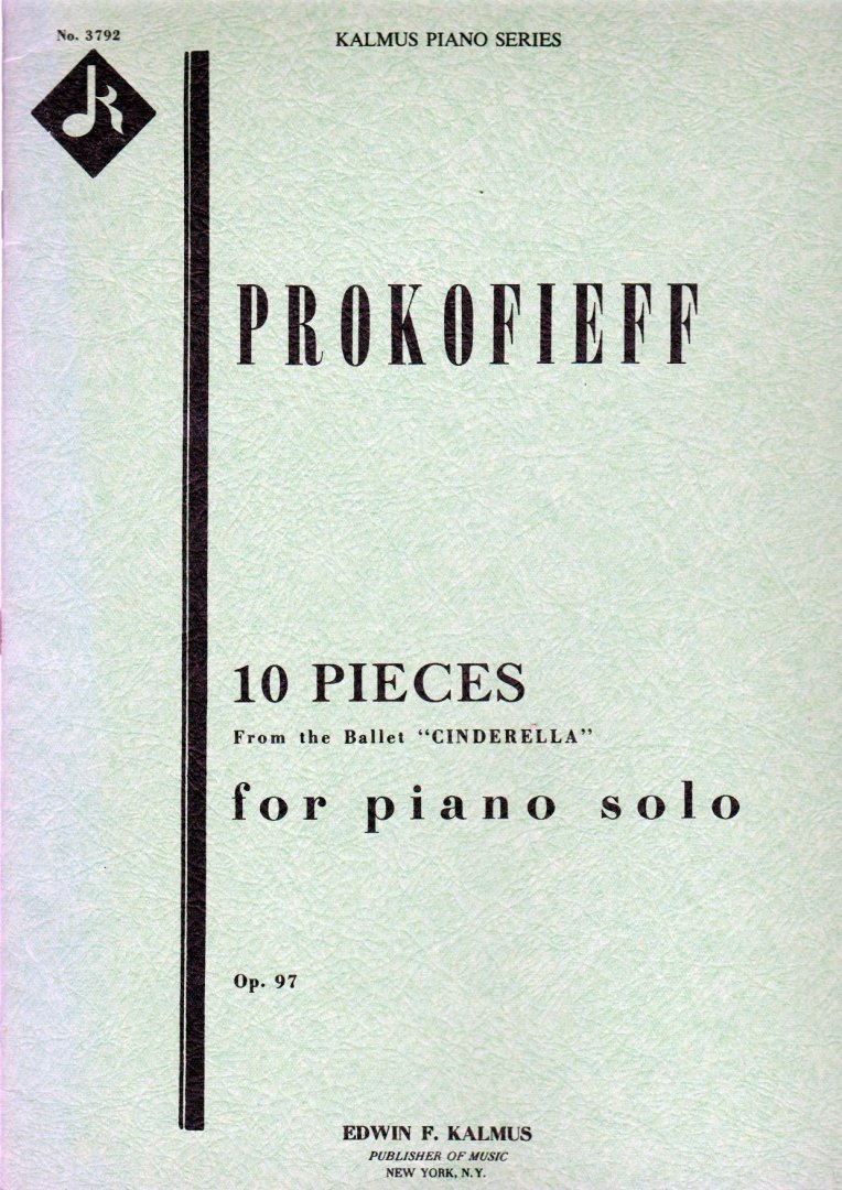 Prokoffief - 10 pieces from the Ballet Cinderella , for Piano Solo