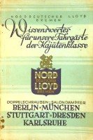 Norddeutscher Lloyd - Brochure Norddeutscher Lloyd Berlin-Munchen-Stuttgart-Dresden-Karlsruhe