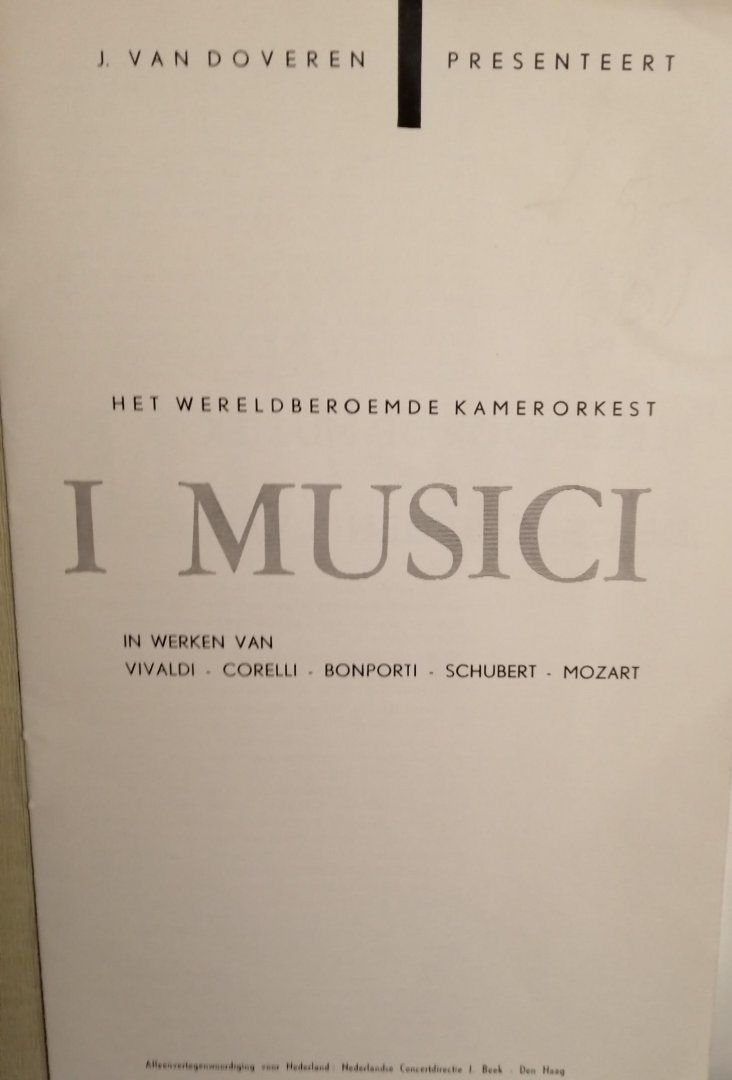 J.van doveren - I Musici Tournee Nederland